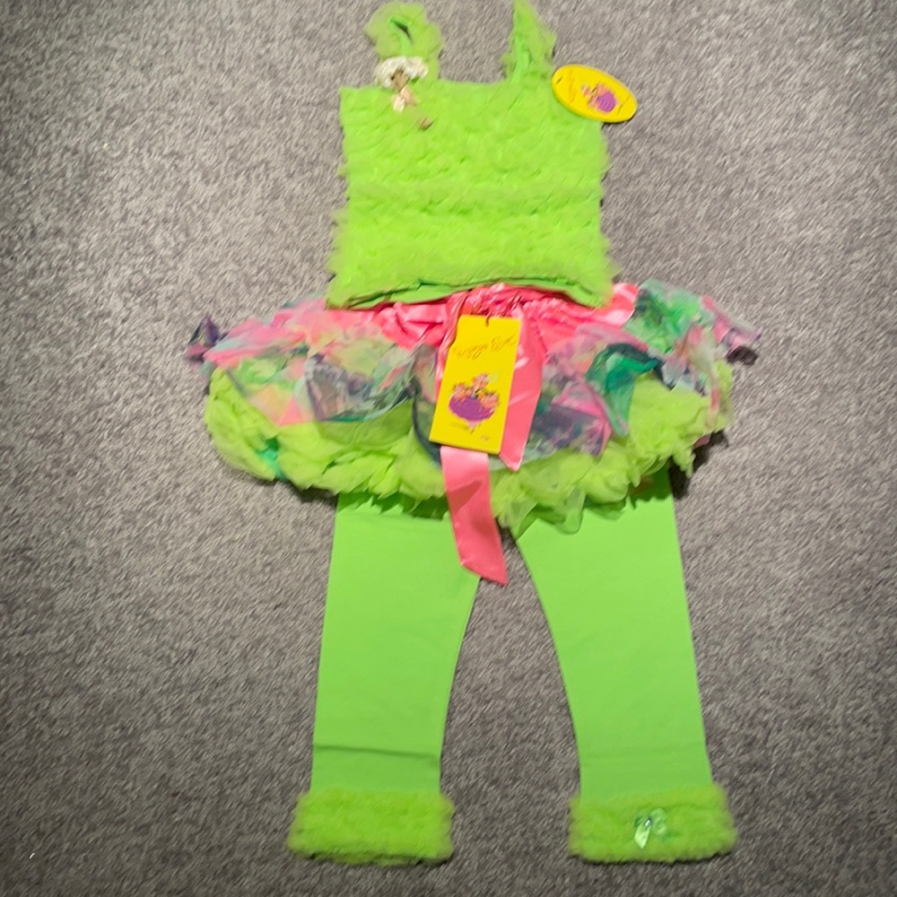 NWT Kaiya Eve Girls Size 4 Lime green Leggings